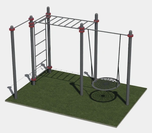 Турник классический, шведская стенка и качели